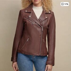 Wilson's Leather Motorcycle Biker Jacket Moto Oxblood Maroon Burgundy Classic XL